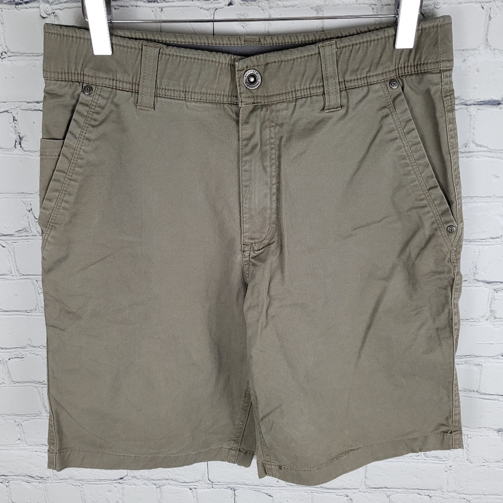 SWISS TECH | khaki stretch denim shorts
